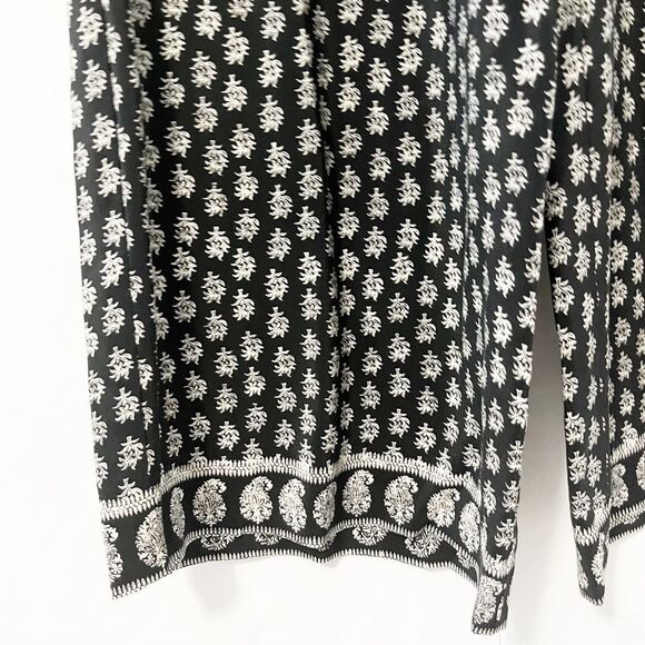 Madewell Lightweight Black & Ivory Floral Wide leg High Rise Pants Size S - Picture 4 of 5